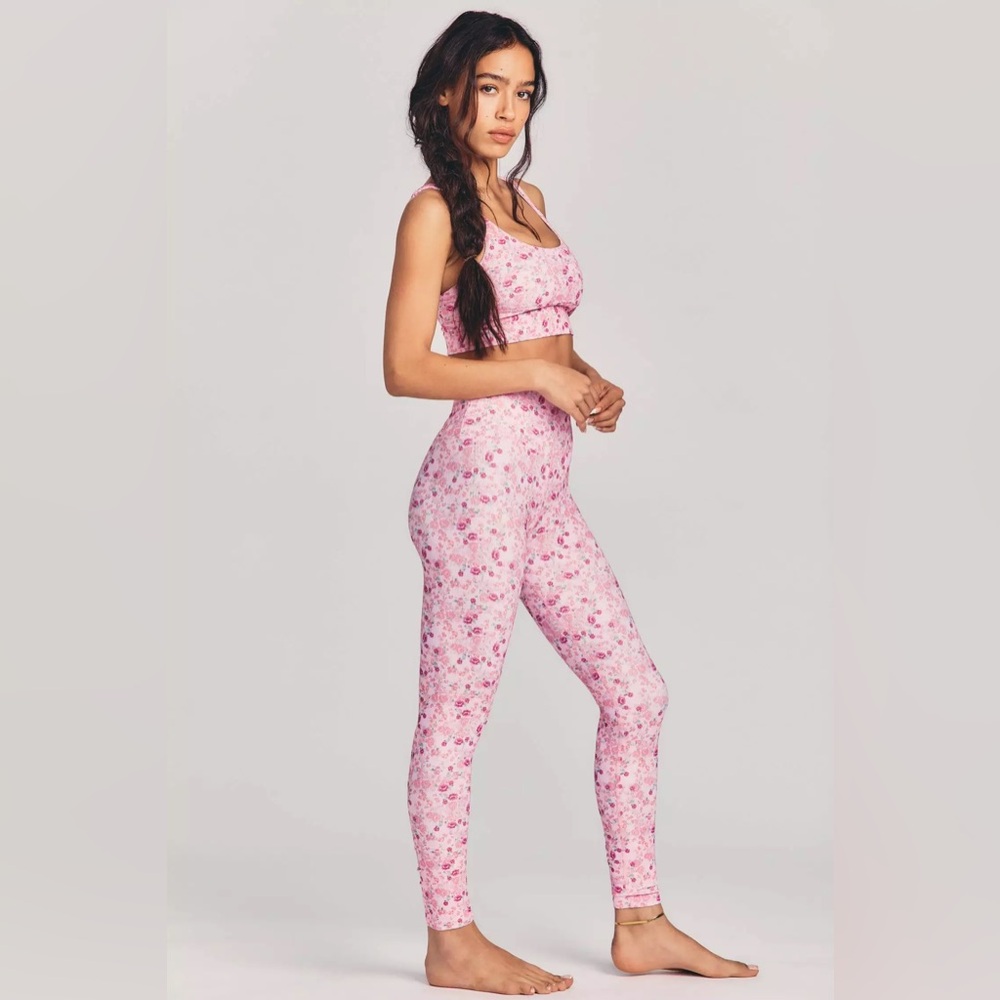 NWOT LoveShackFancy X Beach Riot Ayla Legging Ditsy Peach XS - Picture 4 of 16